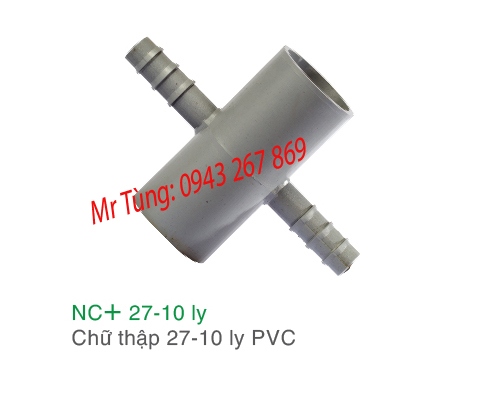Chữ thập 27-10mm PVC,Bảo Bình NC+27.10ly