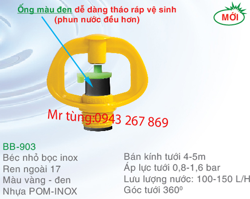 Vòi phun tưới cây Bảo Bình BB-903