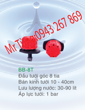 Đầu tưới góc 8 tia,Bảo Bình BB-8T