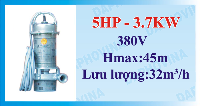 Bơm chìm hố móng DAPHOVINA 5HP 3FA