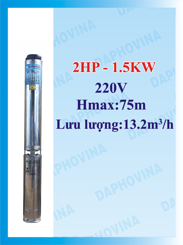 Bơm chìm giếng khoan DAPHOVINA 2HP 1FA