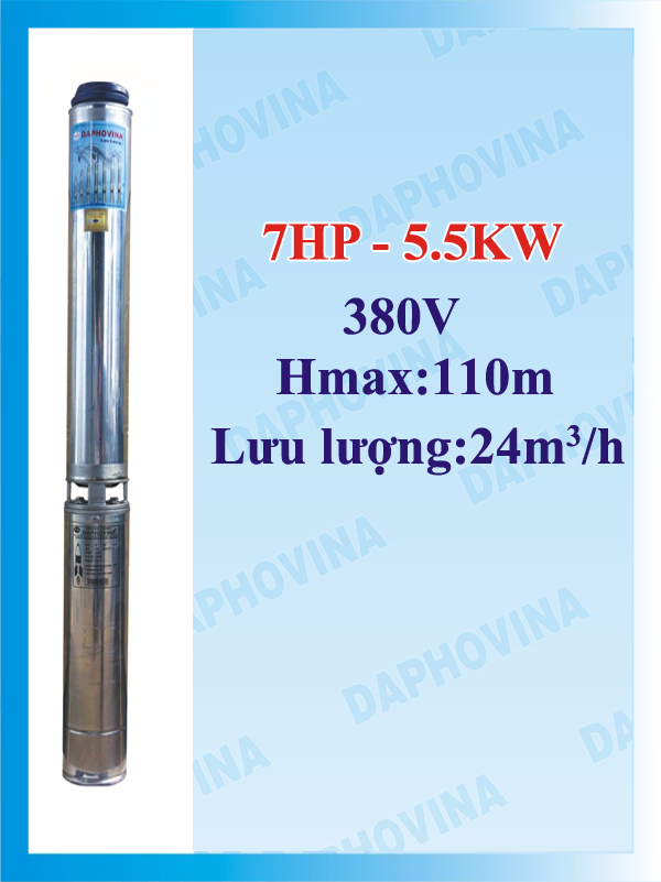 Bơm chìm giếng khoan DAPHOVINA 7HP 3FA